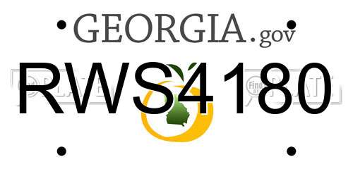 RWS4180 Georgia License Plate