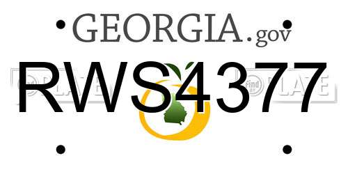 RWS4377 Georgia License Plate