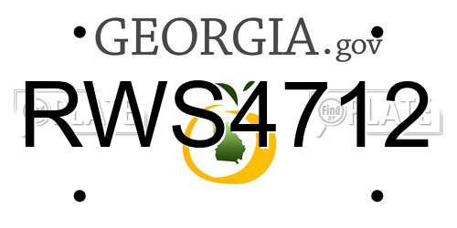 RWS4712 Georgia License Plate