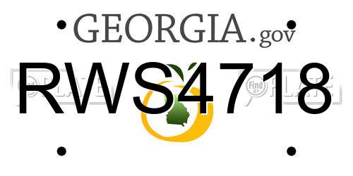 RWS4718 Georgia License Plate