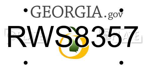 RWS8357 Georgia License Plate