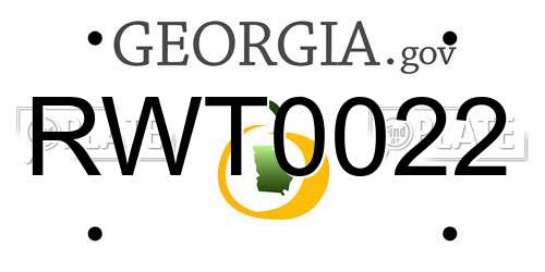 RWT0022 Georgia License Plate