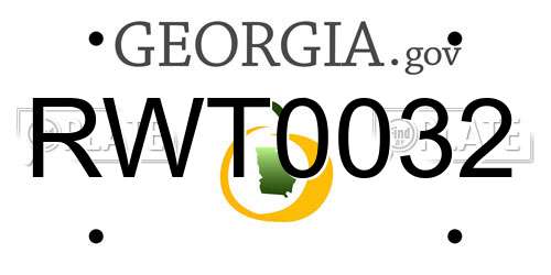 RWT0032 Georgia License Plate