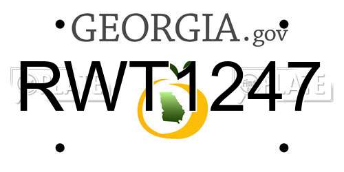 RWT1247 Georgia License Plate