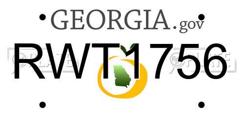 RWT1756 Georgia License Plate