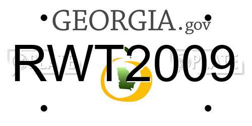 RWT2009 Georgia License Plate