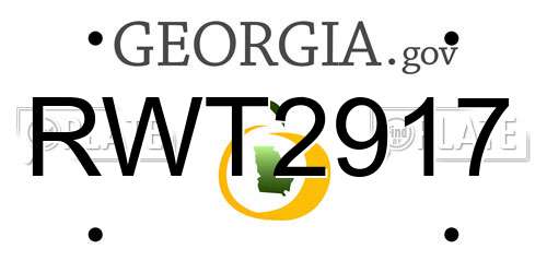 RWT2917 Georgia License Plate
