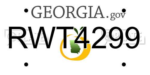 RWT4299 Georgia License Plate
