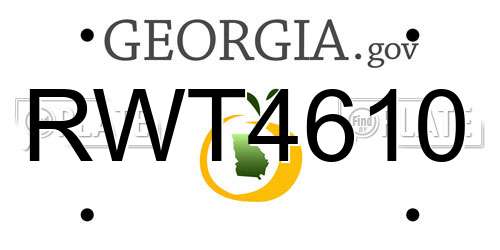 RWT4610 Georgia License Plate