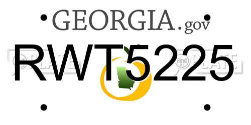 RWT5225 Georgia License Plate