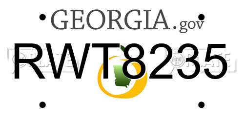 RWT8235 Georgia License Plate