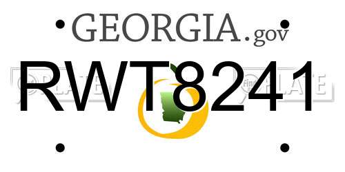 RWT8241 Georgia License Plate