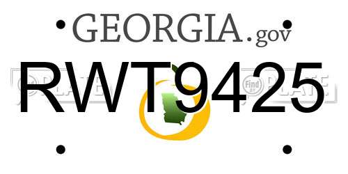 RWT9425 Georgia License Plate