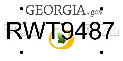 RWT9487 Georgia License Plate