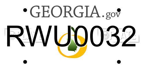 RWU0032 Georgia License Plate
