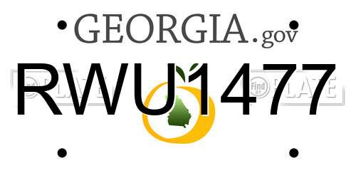RWU1477 Georgia License Plate