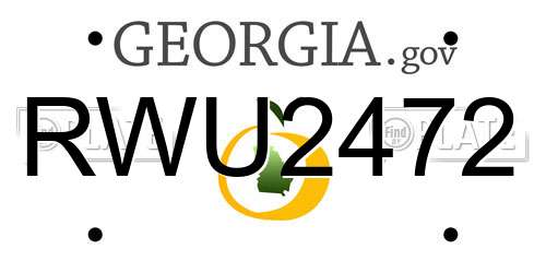 RWU2472 Georgia License Plate