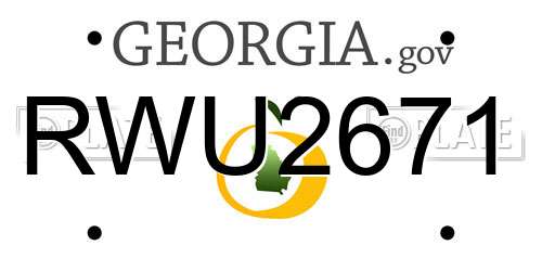 RWU2671 Georgia License Plate