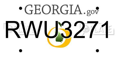RWU3271 Georgia License Plate