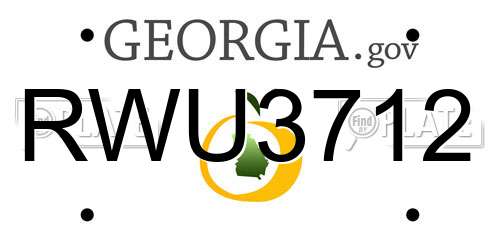 RWU3712 Georgia License Plate