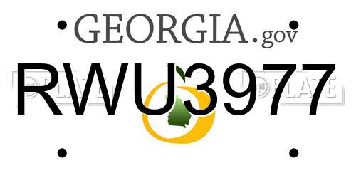 RWU3977 Georgia License Plate