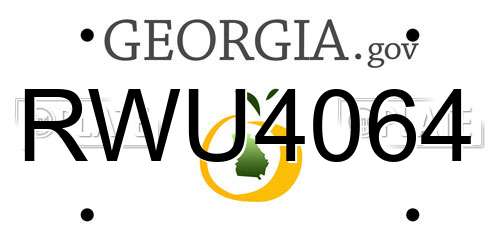 RWU4064 Georgia License Plate