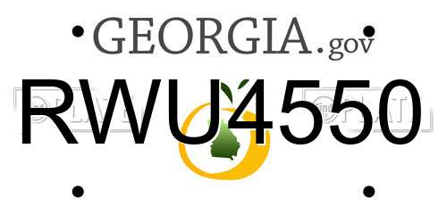 RWU4550 Georgia License Plate
