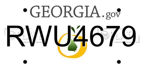 RWU4679 Georgia License Plate