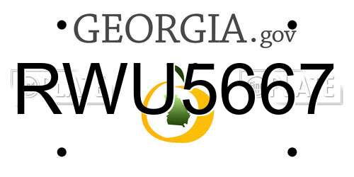 RWU5667 Georgia License Plate