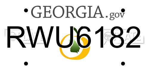 RWU6182 Georgia License Plate