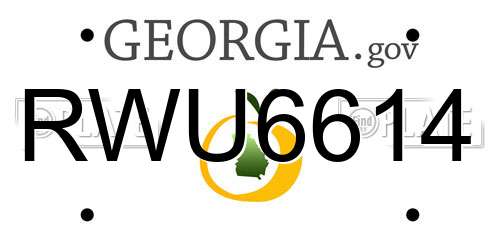 RWU6614 Georgia License Plate