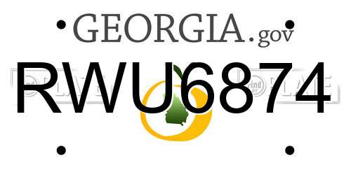 RWU6874 Georgia License Plate