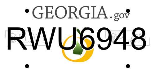 RWU6948 Georgia License Plate