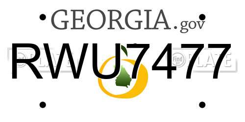 RWU7477 Georgia License Plate