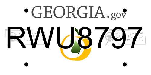 RWU8797 Georgia License Plate