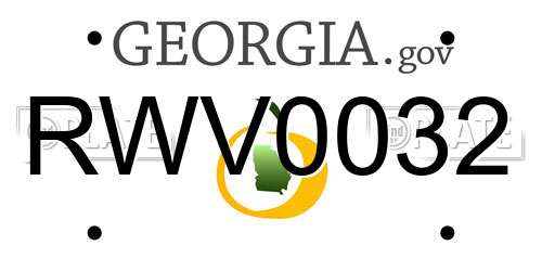 RWV0032 Georgia License Plate
