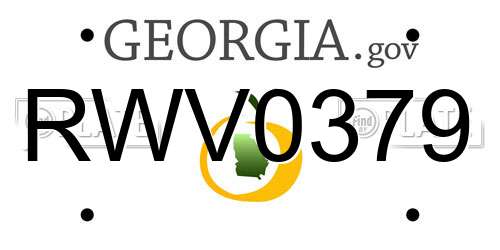 RWV0379 Georgia License Plate