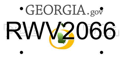RWV2066 Georgia License Plate