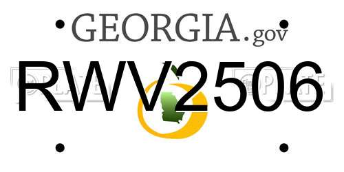 RWV2506 Georgia License Plate