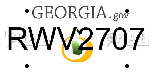 RWV2707 Georgia License Plate