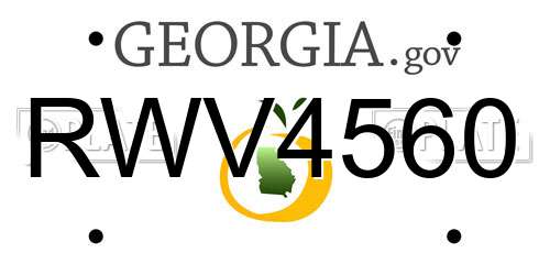 RWV4560 Georgia License Plate
