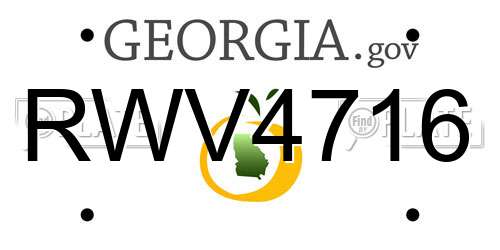 RWV4716 Georgia License Plate