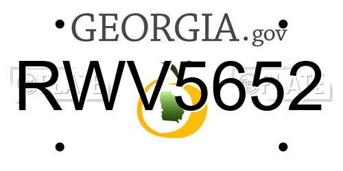 RWV5652 Georgia License Plate