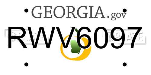 RWV6097 Georgia License Plate