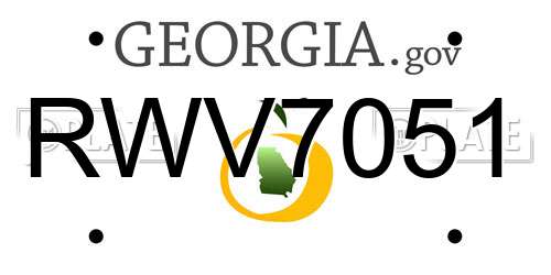 RWV7051 Georgia License Plate