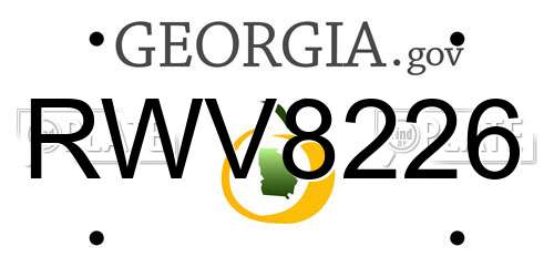 RWV8226 Georgia License Plate
