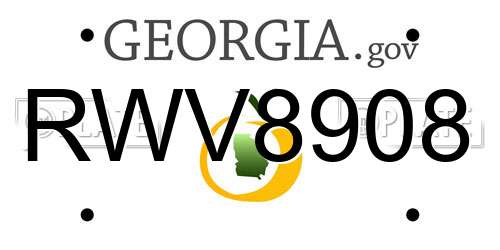 RWV8908 Georgia License Plate