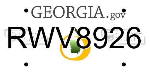 RWV8926 Georgia License Plate
