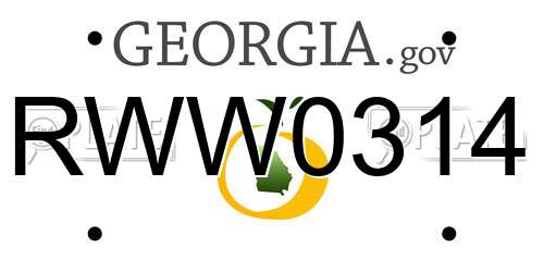 RWW0314 Georgia License Plate