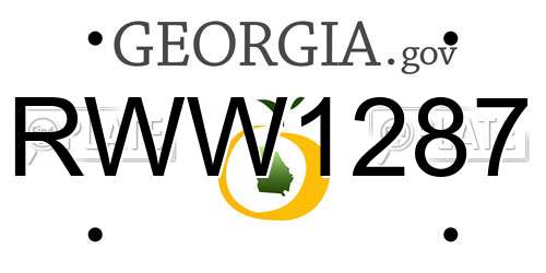 RWW1287 Georgia License Plate